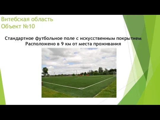 Витебская область Объект №10 Стандартное футбольное поле с искусственным покрытием