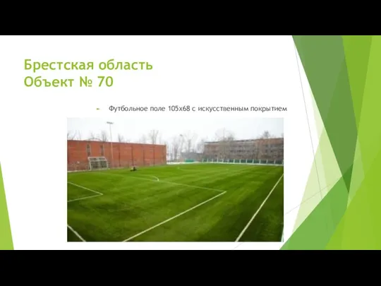 Брестская область Объект № 70 Футбольное поле 105х68 с искусственным покрытием