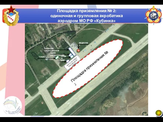 Площадка приземления № 2 ПАЛАТКИ СПОРТСМЕНОВ СУДЬИ ЗОНА РЕГИСТРАЦИИ СМИ