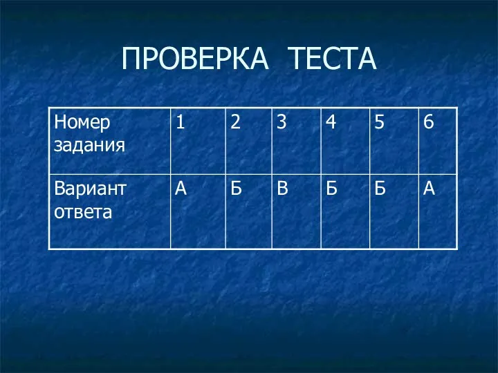 ПРОВЕРКА ТЕСТА