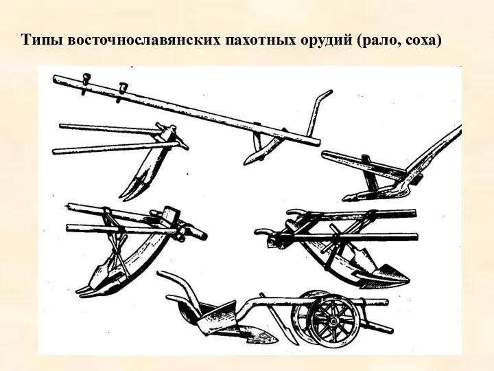 Типы восточнославянских пахотных орудий (рало, соха)