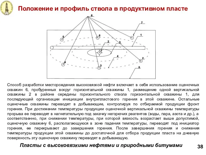 Положение и профиль ствола в продуктивном пласте 38 Пласты с
