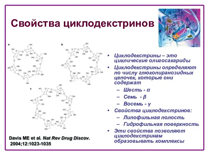 Свойства циклодекстринов Циклодекстрины – это циклические олигосахариды Циклодекстрины определяют по