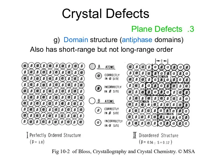 Crystal Defects 3. Plane Defects g) Domain structure (antiphase domains)