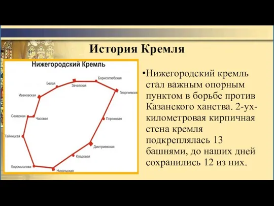 История Кремля Нижегородский кремль стал важным опорным пунктом в борьбе