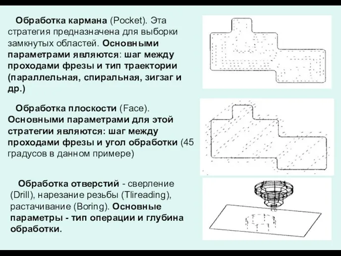 Обработка кармана (Pocket). Эта стратегия предназначена для выборки замкнутых областей.