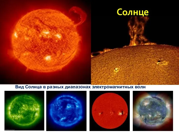 Солнце Вид Солнца в разных диапазонах электромагнитных волн