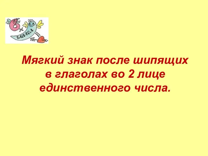 Мягкий знак после шипящих в глаголах во 2 лице единственного числа.