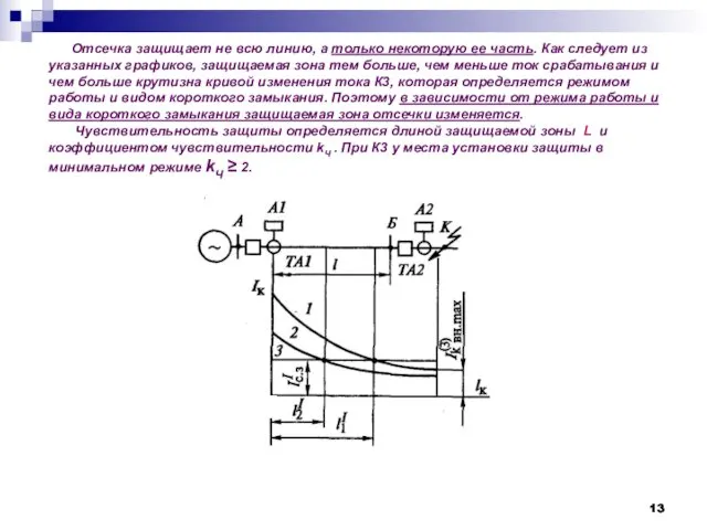 Отсечка защищает не всю линию, а только некоторую ее часть.