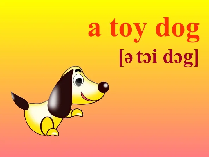 a toy dog [ə tɔi dɔg]