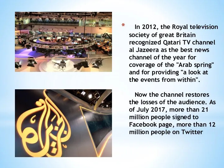 In 2012, the Royal television society of great Britain recognized
