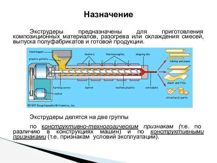 Экструдеры предназначены для приготовления композиционных материалов, разогрева или охлаждения смесей,