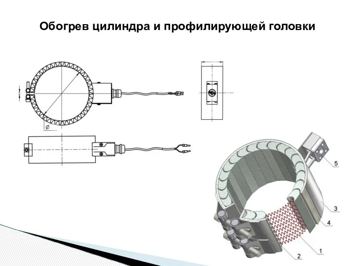 Обогрев цилиндра и профилирующей головки