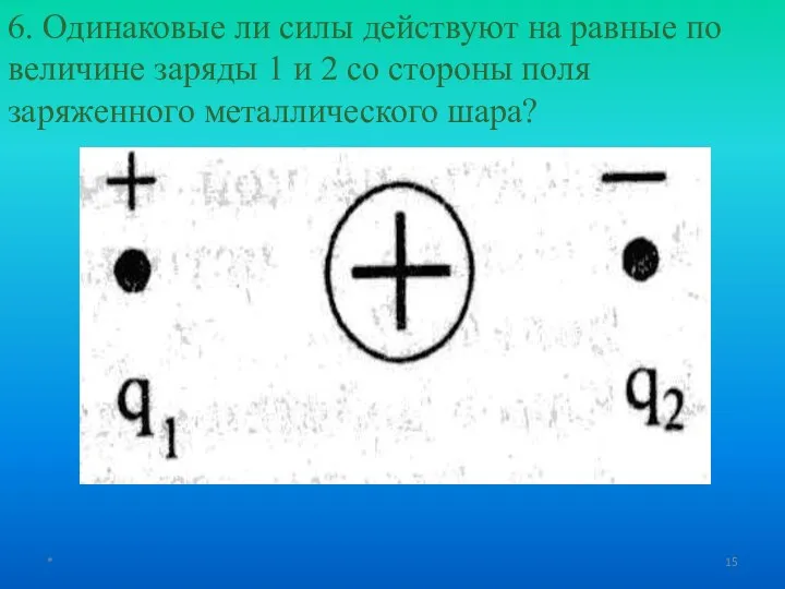 * 6. Одинаковые ли силы действуют на равные по величине