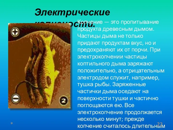 Электрические копчености. Копчение — это пропитывание продукта древесным дымом. Частицы