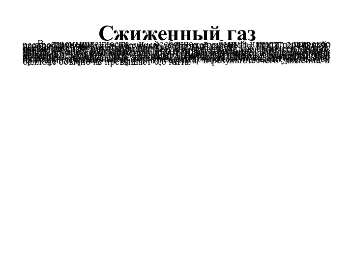 Cжиженный газ В промышленности и особенно в быту находит широкое