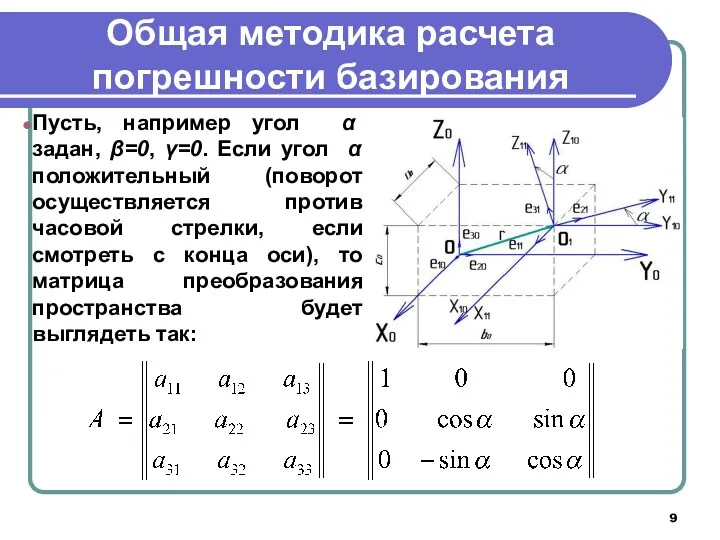 Общая методика расчета погрешности базирования Пусть, например угол α задан,