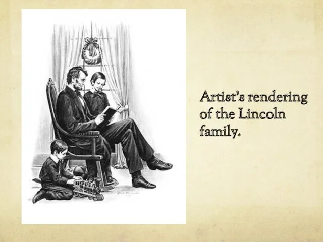 Artist's rendering of the Lincoln family.