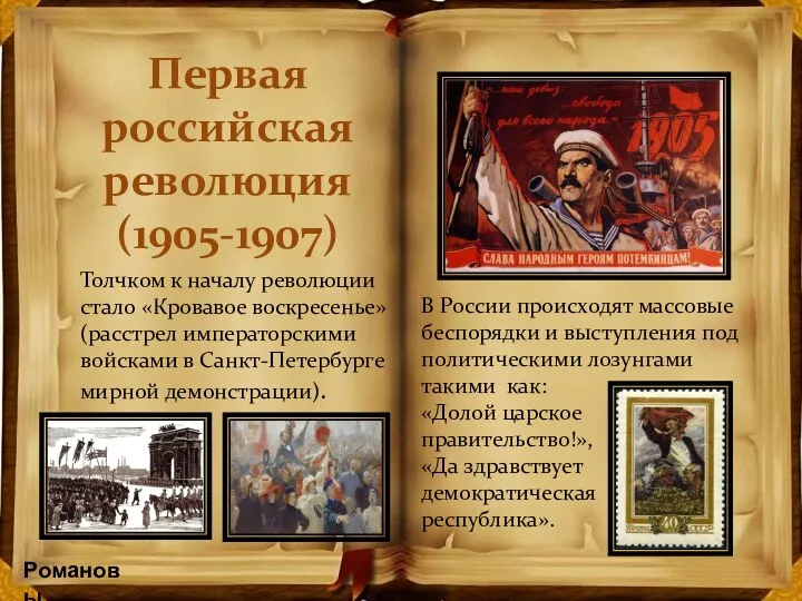 Толчком к началу революции стало «Кровавое воскресенье» (расстрел императорскими войсками