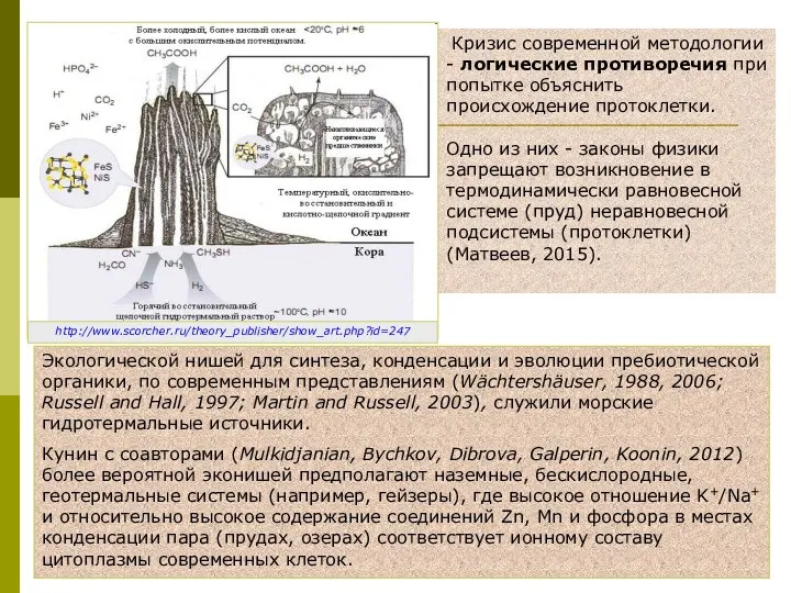 Экологической нишей для синтеза, конденсации и эволюции пребиотической органики, по