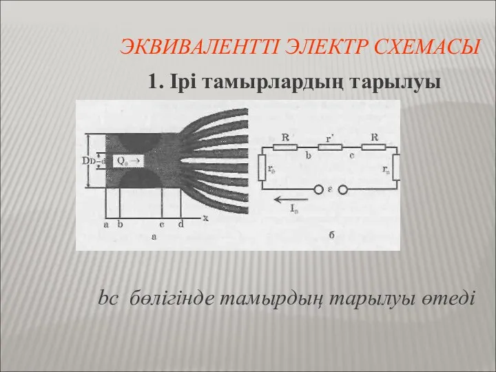 ЭКВИВАЛЕНТТІ ЭЛЕКТР СХЕМАСЫ 1. Ірі тамырлардың тарылуы bс бөлігінде тамырдың тарылуы өтеді