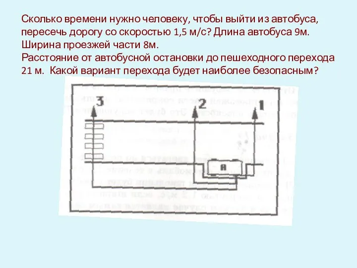 Сколько времени нужно человеку, чтобы выйти из автобуса, пересечь дорогу