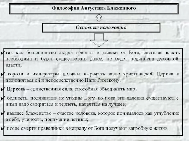 Основные положения так как большинство людей грешны и далеки от Бога, светская власть