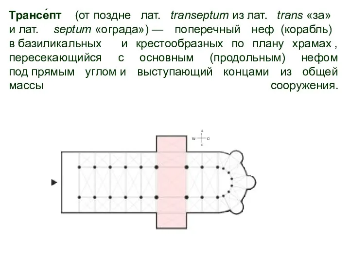 Трансе́пт (от поздне лат. transeptum из лат. trans «за» и