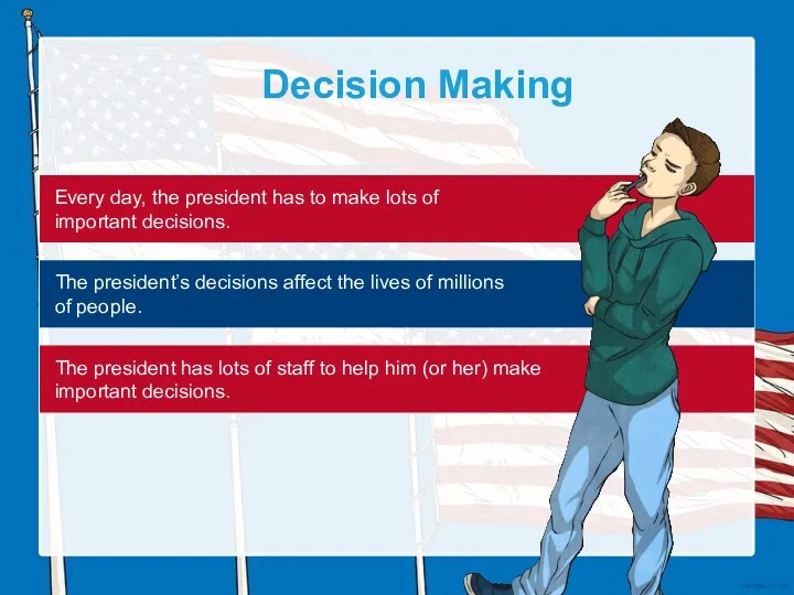 Decision Making The president’s decisions affect the lives of millions