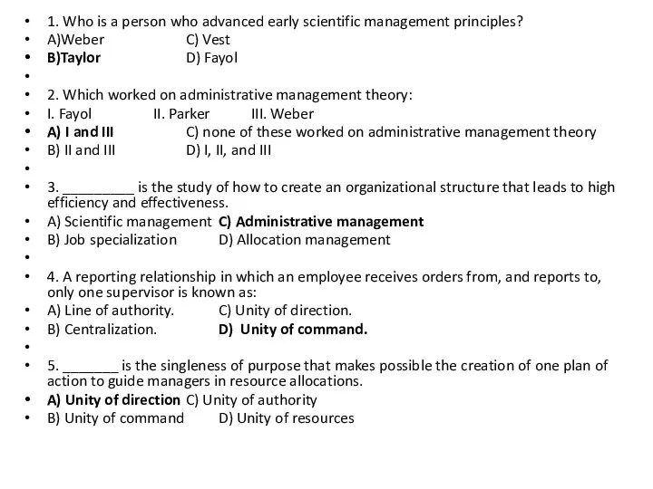 1. Who is a person who advanced early scientific management