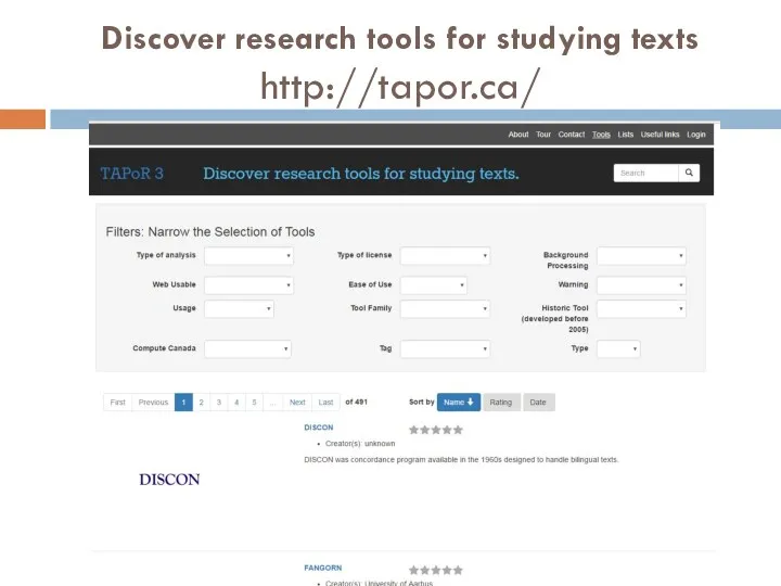 Discover research tools for studying texts http://tapor.ca/