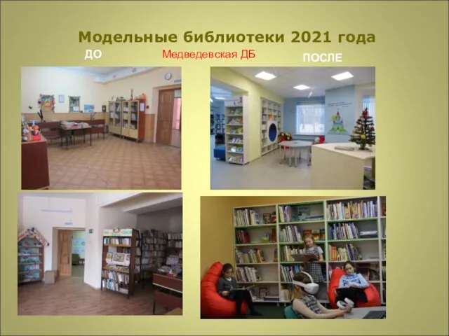 Модельные библиотеки 2021 года Медведевская ДБ ДО ПОСЛЕ