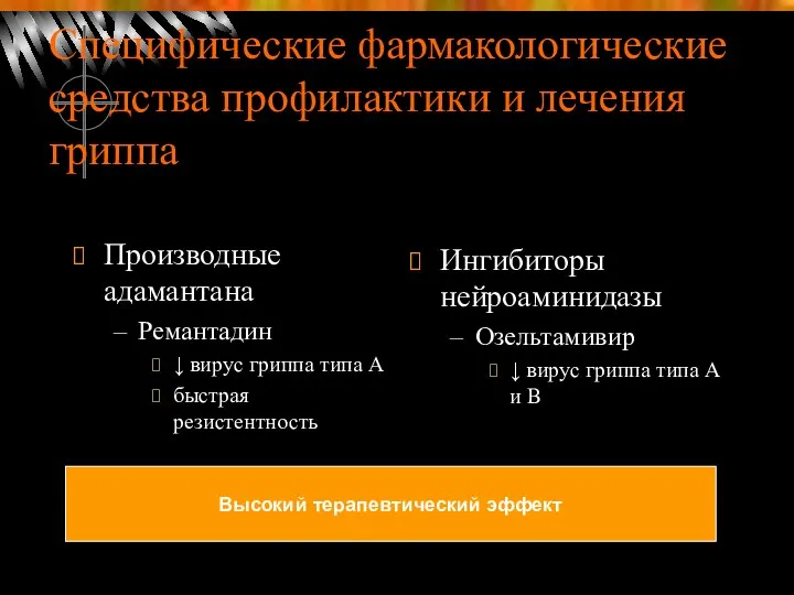 Специфические фармакологические средства профилактики и лечения гриппа Производные адамантана Ремантадин