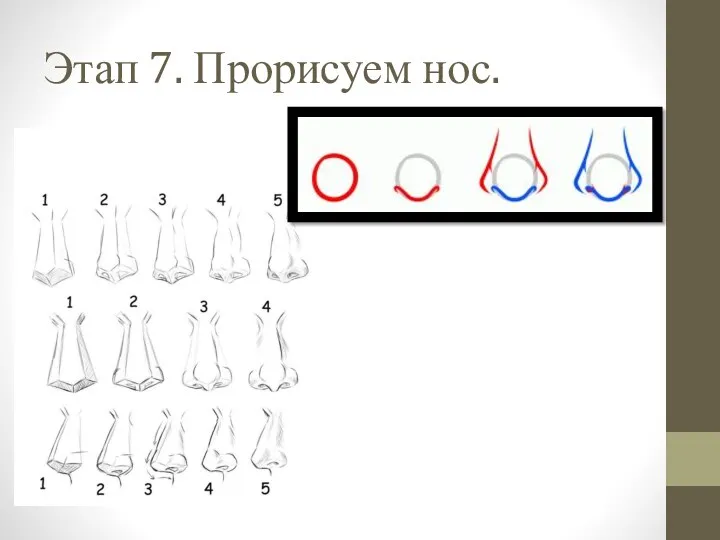 Этап 7. Прорисуем нос.