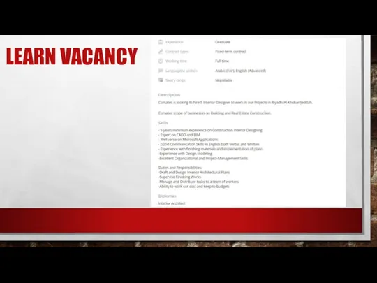 LEARN VACANCY