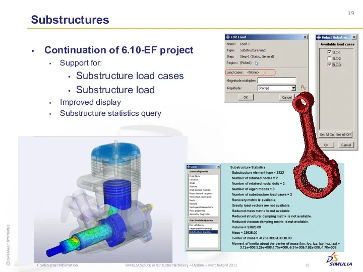 Substructures Continuation of 6.10-EF project Support for: Substructure load cases