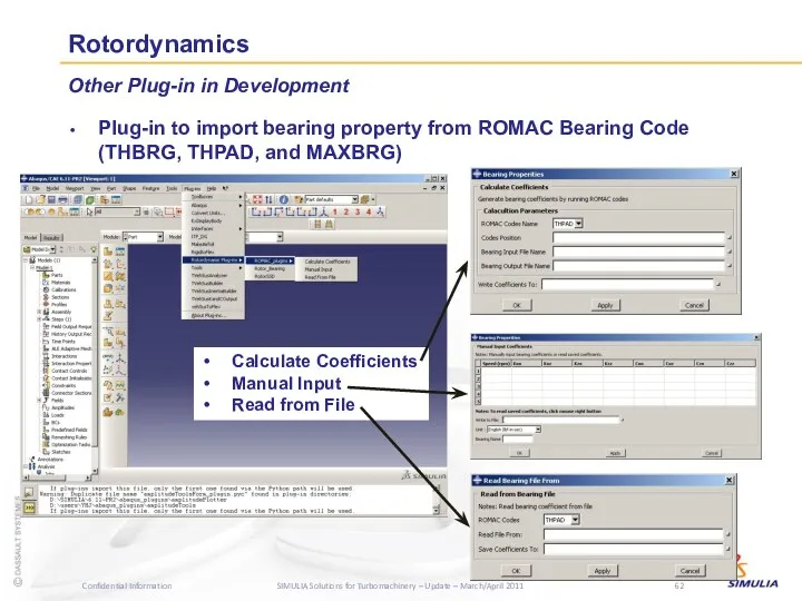 Rotordynamics Plug-in to import bearing property from ROMAC Bearing Code