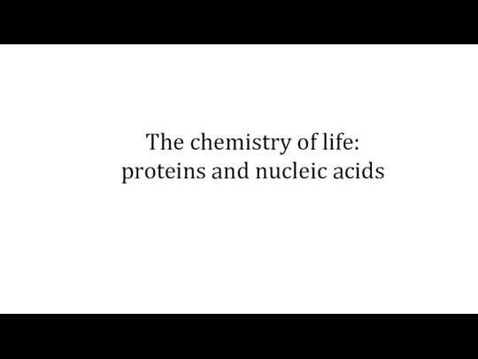 The chemistry of life: proteins and nucleic acids