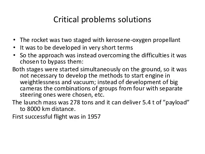 Critical problems solutions The rocket was two staged with kerosene-oxygen