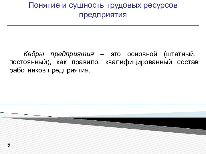 Понятие и сущность трудовых ресурсов предприятия Кадры предприятия – это