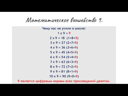 Математическое волшебство 9. Чему нас не учили в школе: 1