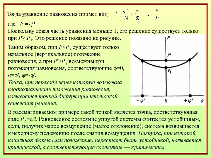 Тогда уравнение равновесия примет вид где . Поскольку левая часть