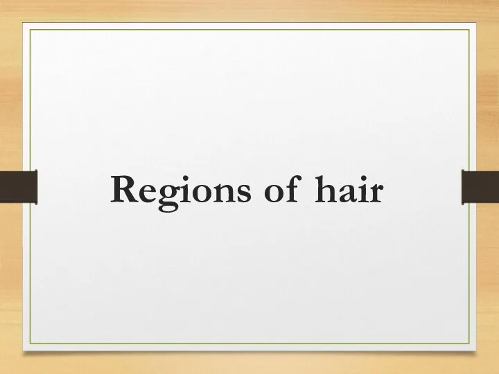 Regions of hair