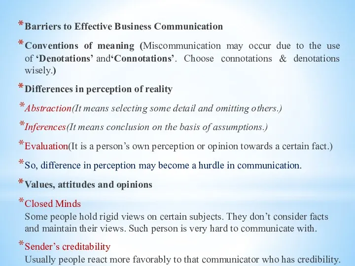 Barriers to Effective Business Communication Conventions of meaning (Miscommunication may
