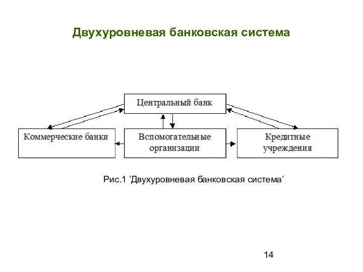 Двухуровневая банковская система Рис.1 ’Двухуровневая банковская система’