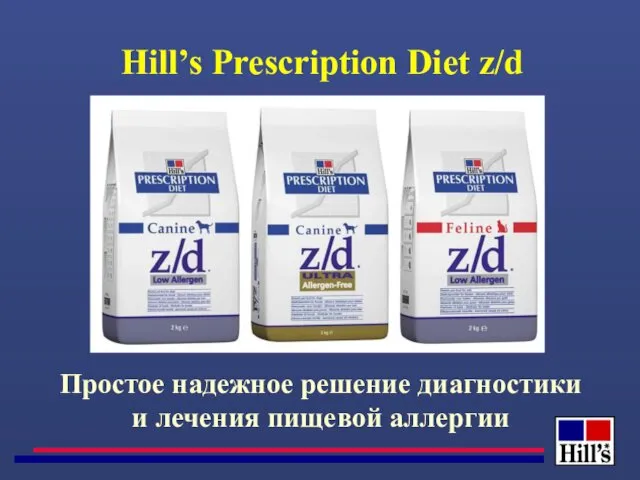 Простое надежное решение диагностики и лечения пищевой аллергии Hill’s Prescription Diet z/d