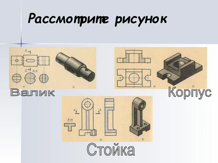 Рассмотрите рисунок Валик Корпус Стойка