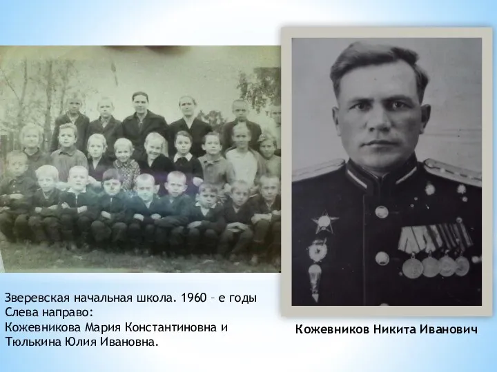 Зверевская начальная школа. 1960 – е годы Слева направо: Кожевникова