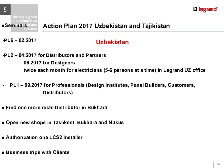 5 Strategic goals and Action Plan Uzbekistan and Tajikistan Action