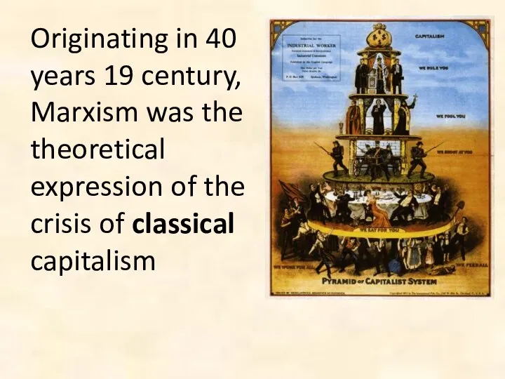Originating in 40 years 19 century, Marxism was the theoretical